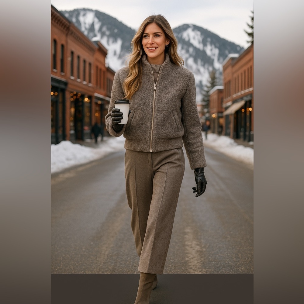 Agnona Women’s Grey Lamb Fur Bomber Jacket — Size 40 (Italy / EU 40)